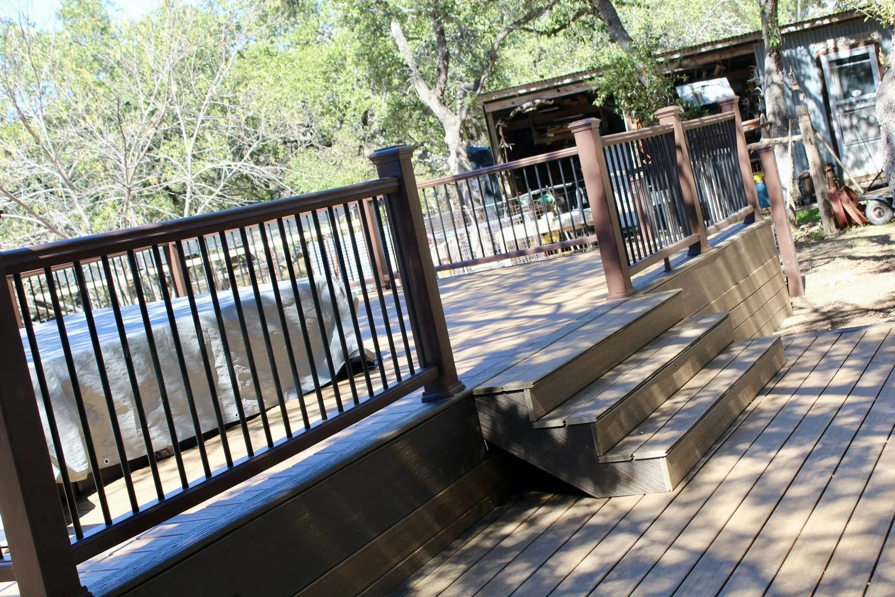 Deck around swim spa