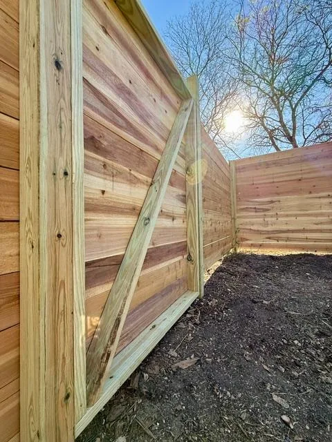 Horizontal cedar gate