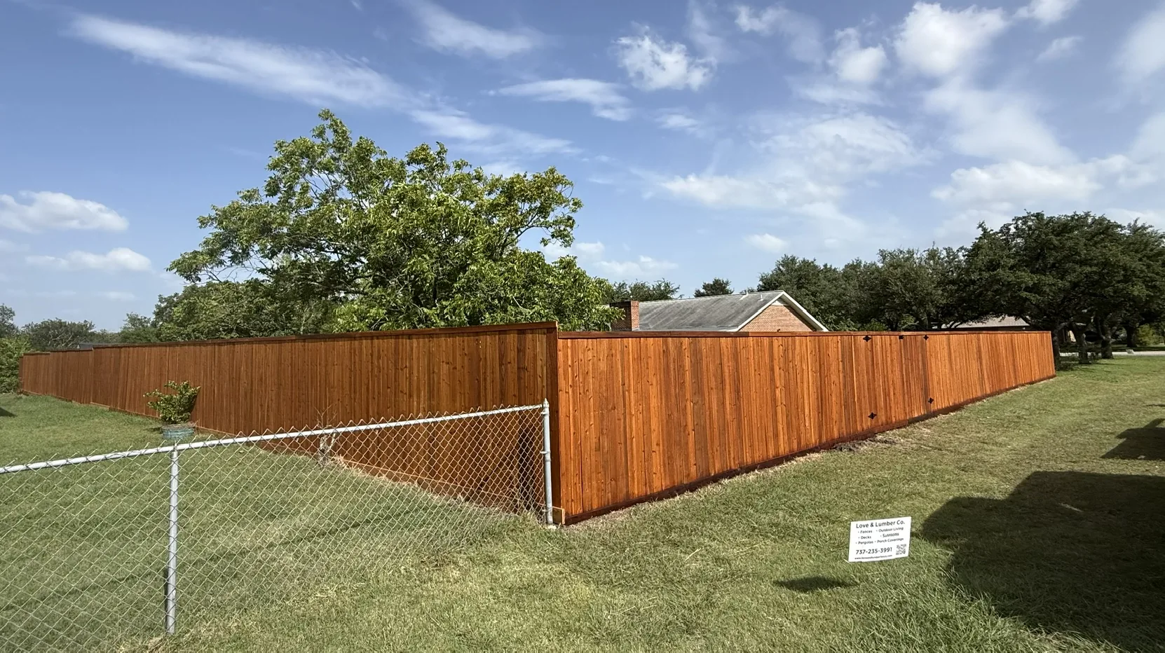 Love and Lumber fence project in Central Texas